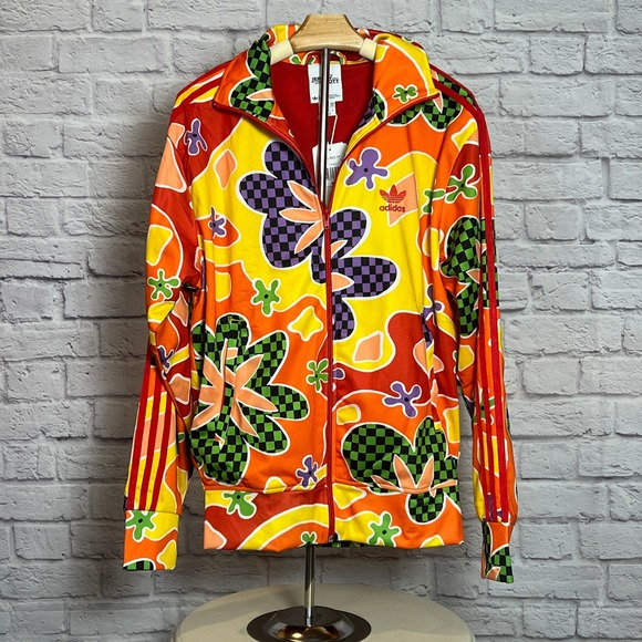 Adidas × Jeremy Scott Rare Floral Graphic Track Jacket Collector Piece Medium - Picture 1 of 11